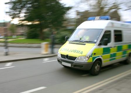 Ambulance moving quickly