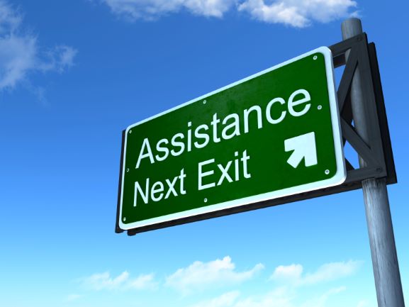 Assistance Next Exit Sign