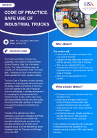 Code of Practice Safe Use of Industrial Trucks - Webinar for Employers front page preview
              