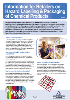 Information for Retailers on Hazard Labelling & Packaging of Chemical Products front page preview
              