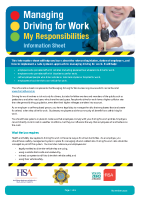 Managing Driving for Work My Responsibilities Information Sheet front page preview
              