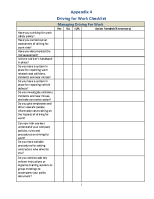 Driving for Work Risk Assessment Checklist front page preview
              
