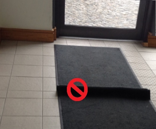 Hazardous entrance mat