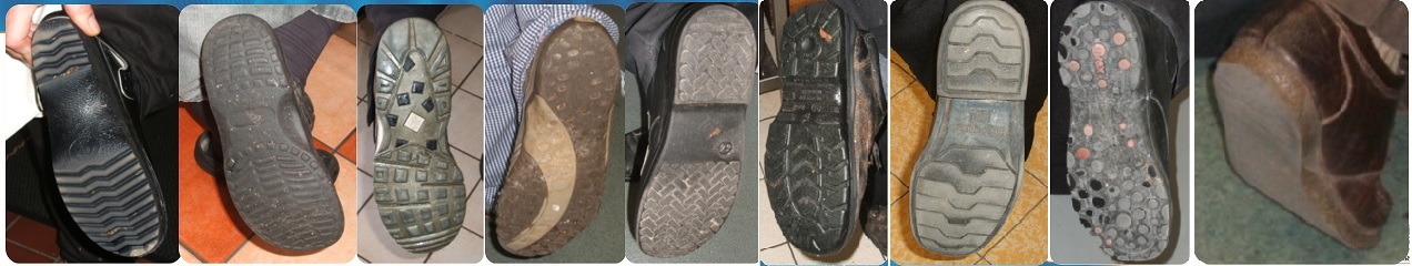 Check soles of footwear