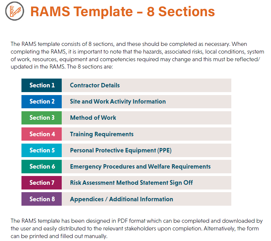 RAMS Template - 8 Sections