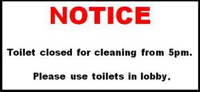 Cleaning notice Cleaning notice