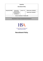HSA Recruitment Policy April 22 thumbnail
