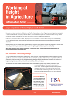 Working at Height in Agriculture  Info Sheet thumbnail