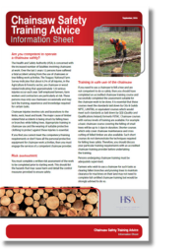 Chainsaw Safety Training Advice Information Sheet thumbnail