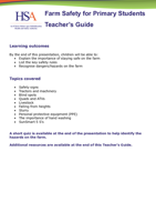 Farm Safety for Primary Students Teacher's Guide thumbnail