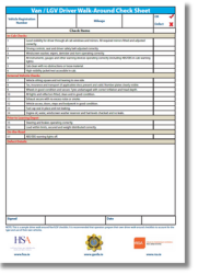 Van Driver Walk Around Check Sheet thumbnail