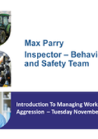 Max Parry Introduction To Managing Work Related Violence And Aggression thumbnail