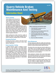 Quarry Vehicle Brakes Maintenance & Testing Info Sheet thumbnail