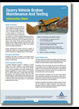 Quarry Vehicle Brakes Maintenance & Testing Info Sheet thumbnail