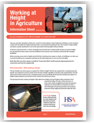 Working at Height in Agriculture Information Sheet thumbnail