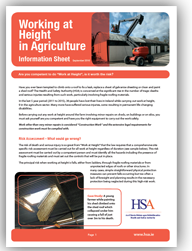 Working at Height in Agriculture Information Sheet thumbnail