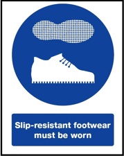 Slip resistant footwear required Slip resistant footwear required