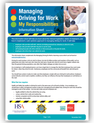 Managing Driving for Work Information Sheet thumbnail