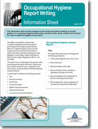 Occupational Hygiene Report Writing Information Sheet thumbnail