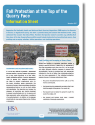 Fall Protection at the Top of the Quarry Face - Information Sheet thumbnail