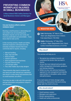 Preventing Common Workplace Injuries In Small Businesses Flyer thumbnail