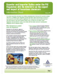Export and Import of Chemicals Information Sheet thumbnail