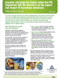 Export and Import of Chemicals Information Sheet thumbnail