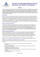 COVID 19 Legionella Information Note thumbnail