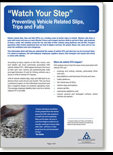 Watch Your Step - Preventing Vehicle Related Slips, Trips and Falls Information Sheet thumbnail